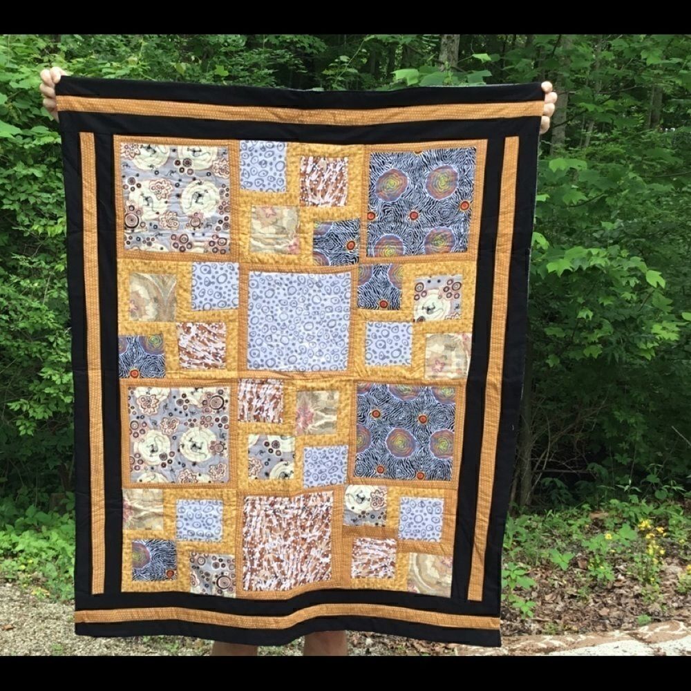 NWT Hand Crafted Quilted Aboriginal Fabrics Quilt